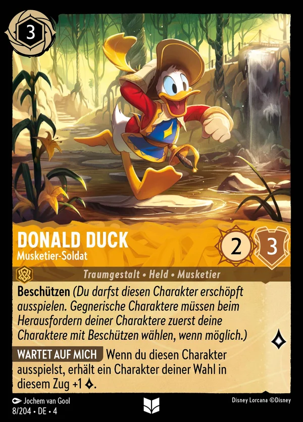 Donald Duck - Musketier-Soldat — Disney Lorcana Charakter card from Ursula's Return