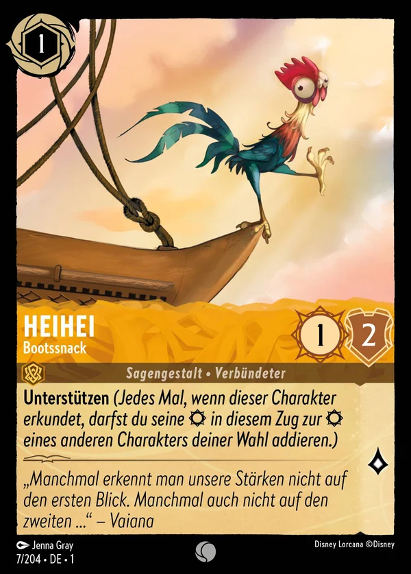 HeiHei - Bootssnack — Disney Lorcana Charakter card from The First Chapter