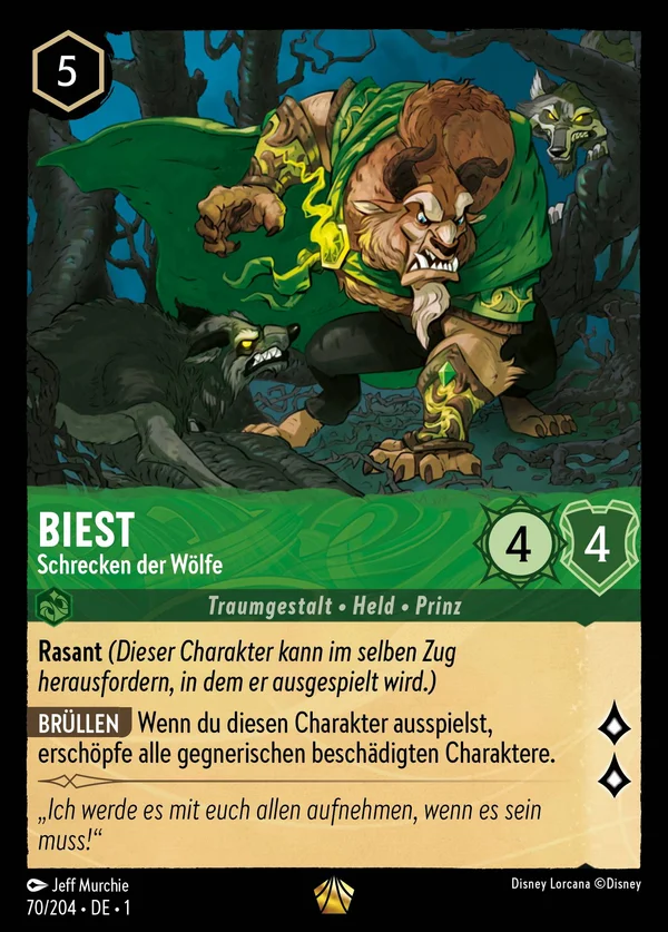 Biest - Schrecken der Wölfe — Disney Lorcana Charakter card from The First Chapter