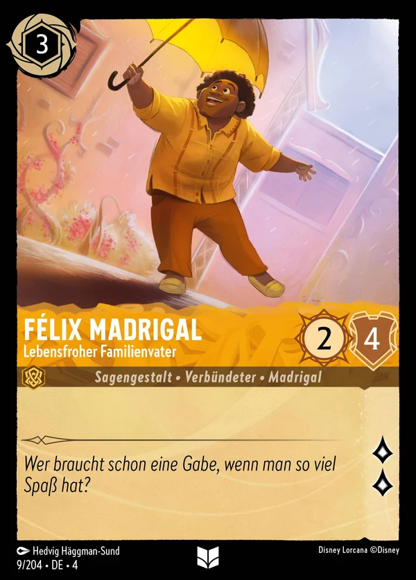 Félix Madrigal - Lebensfroher Familienvater — Disney Lorcana Charakter card from Ursula's Return