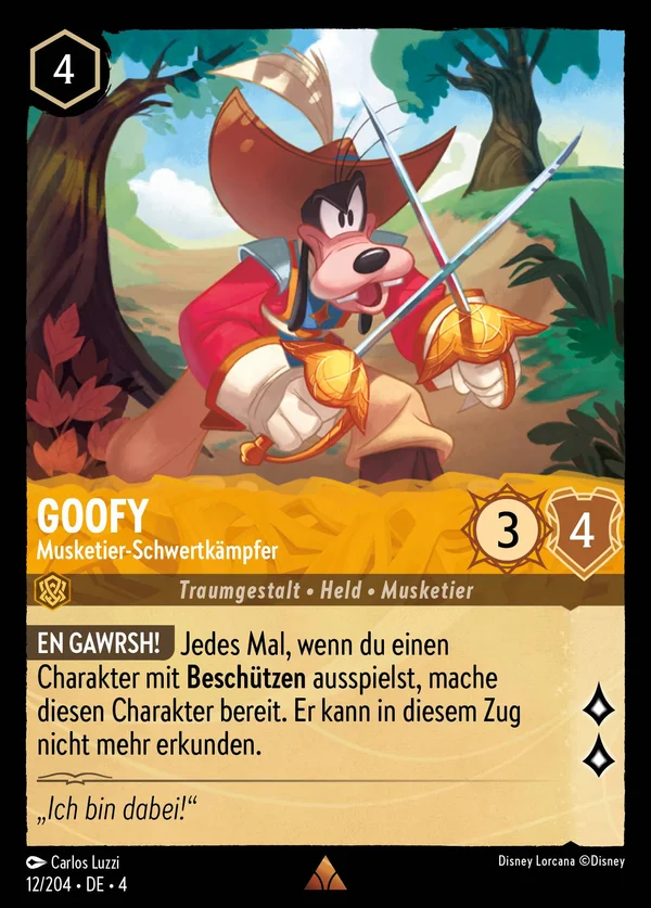 Goofy - Musketier-Schwertkämpfer — Disney Lorcana Charakter card from Ursula's Return