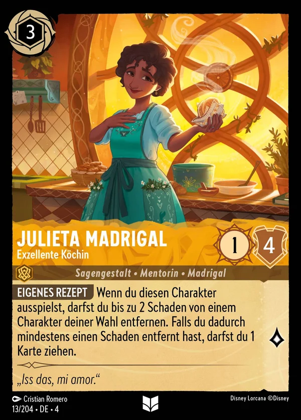 Julieta Madrigal - Exzellente Köchin — Disney Lorcana Charakter card from Ursula's Return