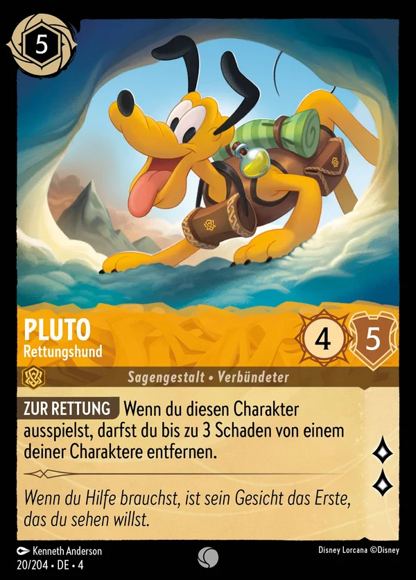 Pluto - Rettungshund — Disney Lorcana Charakter card from Ursula's Return