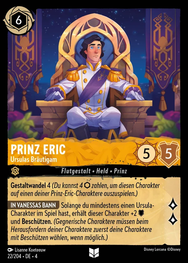 Prinz Eric - Ursulas Bräutigam — Disney Lorcana Charakter card from Ursula's Return