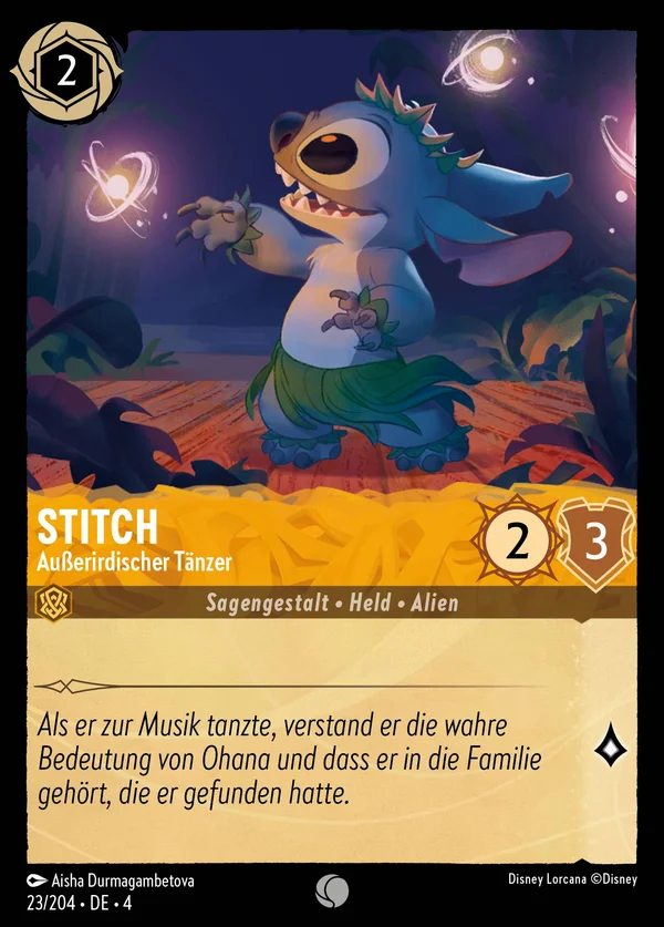 Stitch - Außerirdischer Tänzer — Disney Lorcana Charakter card from Ursula's Return