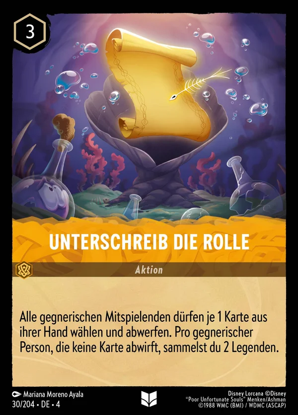 Unterschreib die Rolle — Disney Lorcana Aktion card from Ursula's Return