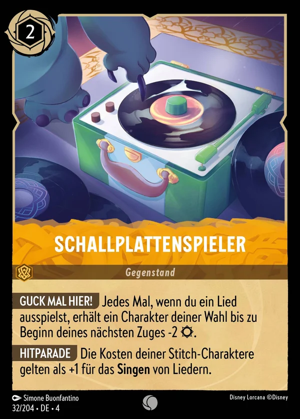 Schallplattenspieler — Disney Lorcana Gegenstand card from Ursula's Return