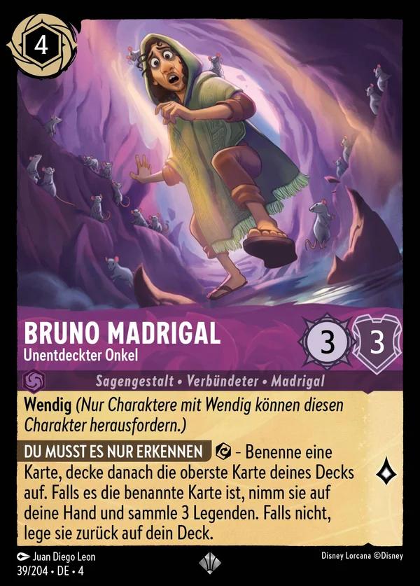 Bruno Madrigal - Unentdeckter Onkel — Disney Lorcana Charakter card from Ursula's Return