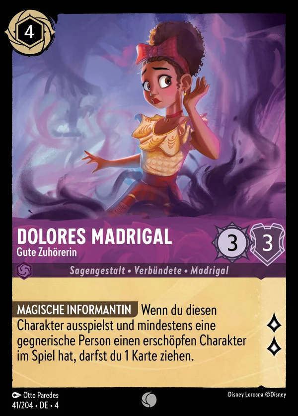 Dolores Madrigal - Gute Zuhörerin — Disney Lorcana Charakter card from Ursula's Return