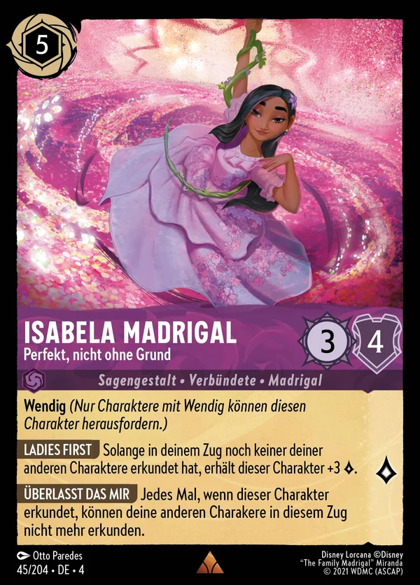 Isabela Madrigal - Perfekt, nicht ohne Grund — Disney Lorcana Charakter card from Ursula's Return