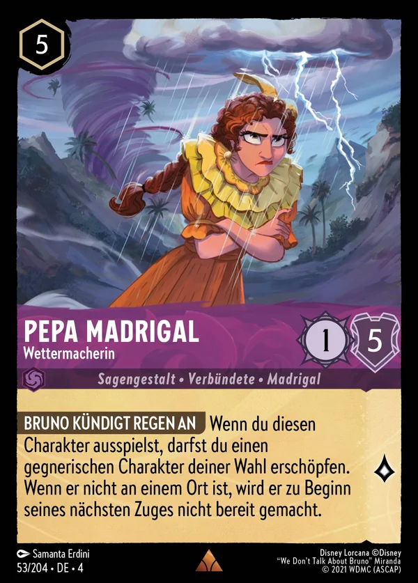 Pepa Madrigal - Wettermacherin — Disney Lorcana Charakter card from Ursula's Return