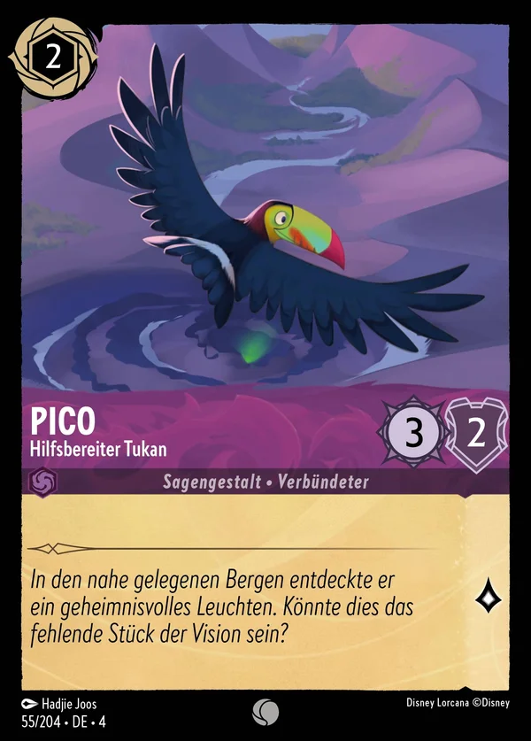 Pico - Hilfsbereiter Tukan — Disney Lorcana Charakter card from Ursula's Return