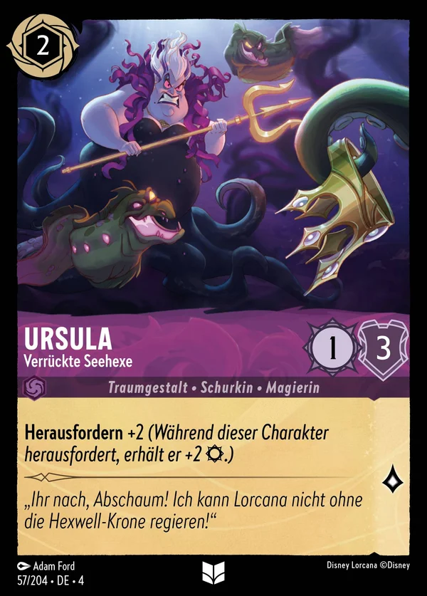 Ursula - Verrückte Seehexe — Disney Lorcana Charakter card from Ursula's Return