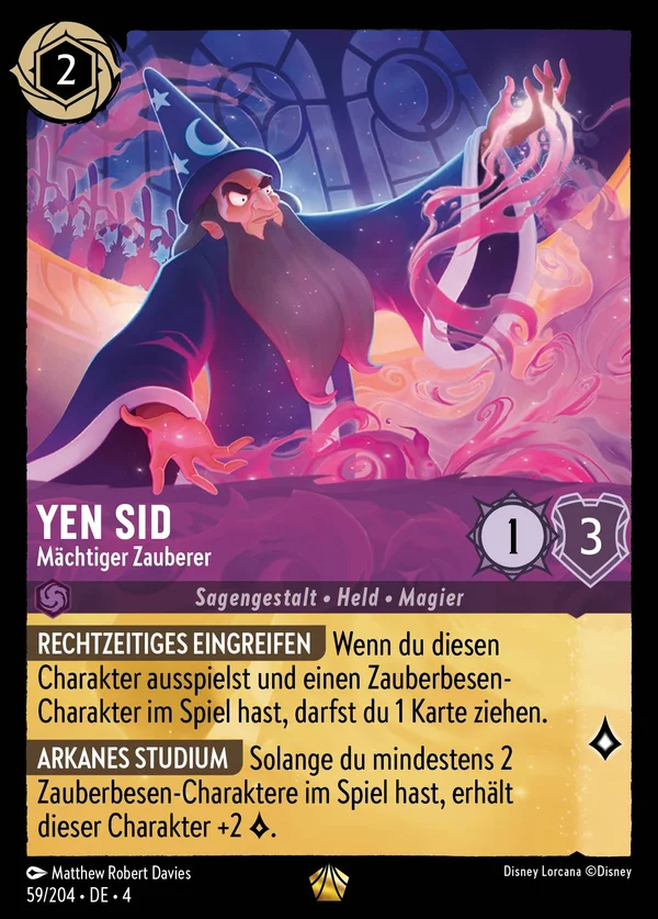 Yen Sid - Mächtiger Zauberer — Disney Lorcana Charakter card from Ursula's Return