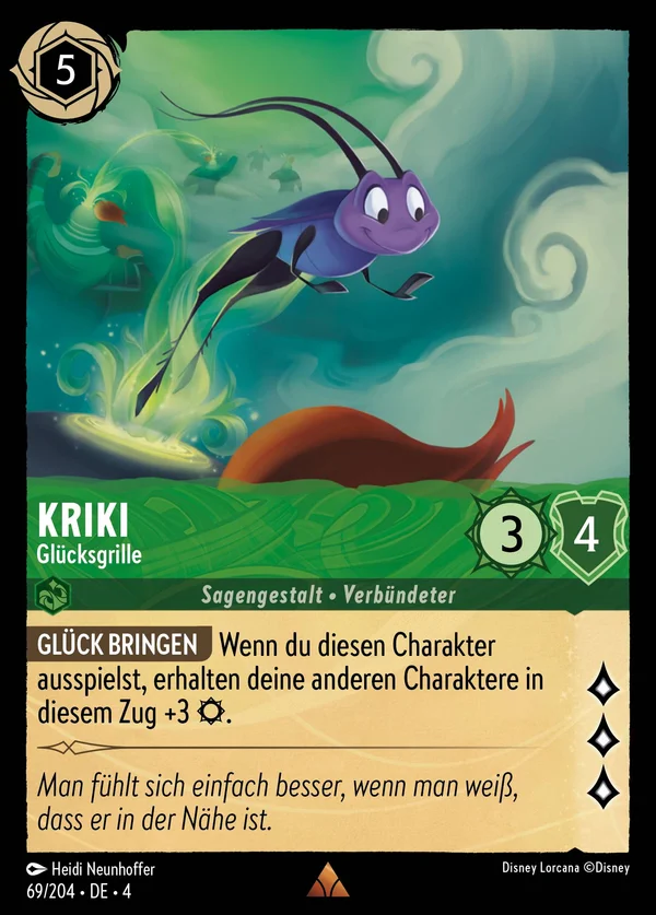 Kriki - Glücksgrille — Disney Lorcana Charakter card from Ursula's Return