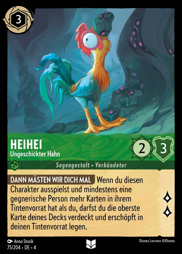 HeiHei - Ungeschickter Hahn — Disney Lorcana Charakter card from Ursula's Return