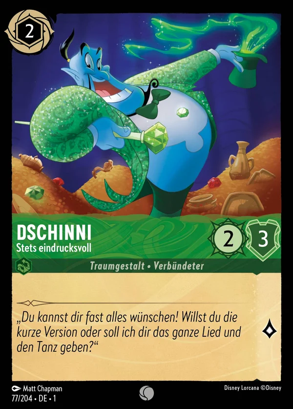 Dschinni - Stets eindrucksvoll — Disney Lorcana Charakter card from The First Chapter