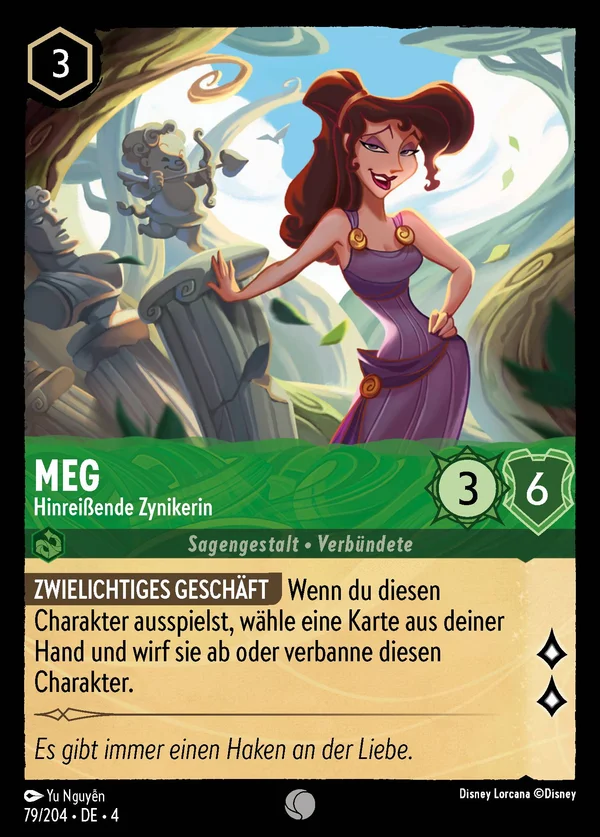 Meg - Hinreißende Zynikerin — Disney Lorcana Charakter card from Ursula's Return