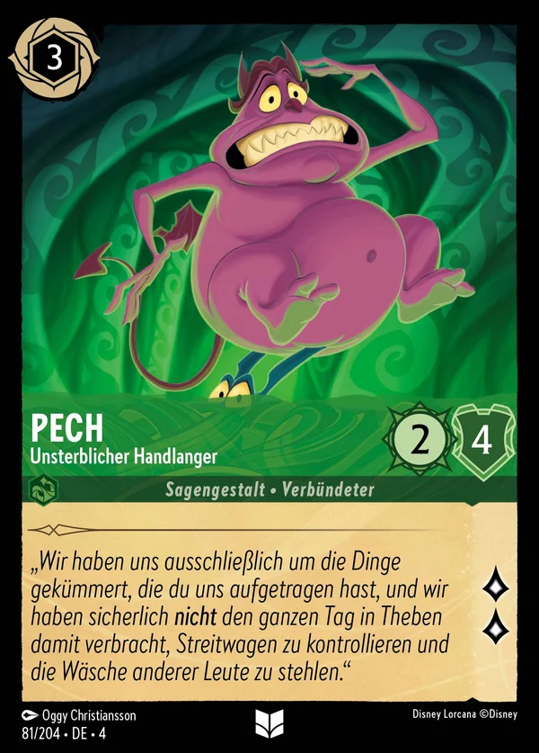 Pech - Unsterblicher Handlanger — Disney Lorcana Charakter card from Ursula's Return