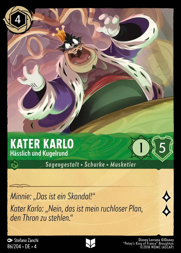 Kater Karlo - Hässlich und Kugelrund — Disney Lorcana Charakter card from Ursula's Return