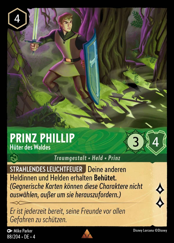 Prinz Phillip - Hüter des Waldes — Disney Lorcana Charakter card from Ursula's Return