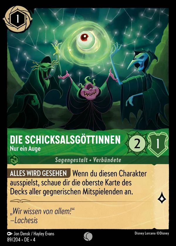 Die Schicksalsgöttinnen - Nur ein Auge — Disney Lorcana Charakter card from Ursula's Return