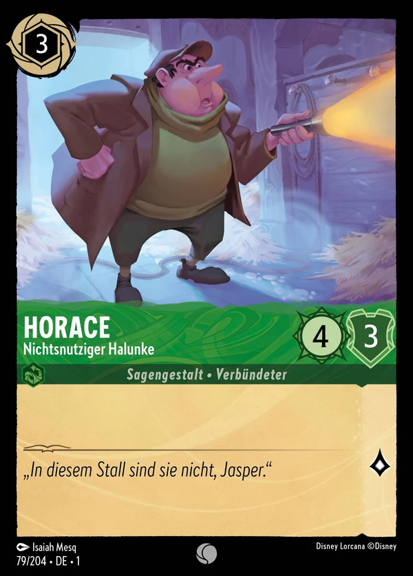 Horace - Nichtsnutziger Halunke — Disney Lorcana Charakter card from The First Chapter