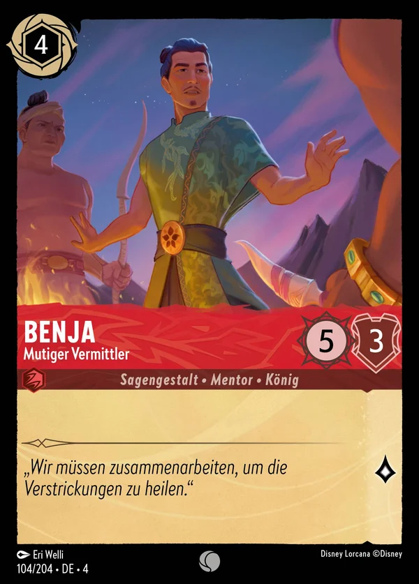 Benja - Mutiger Vermittler — Disney Lorcana Charakter card from Ursula's Return