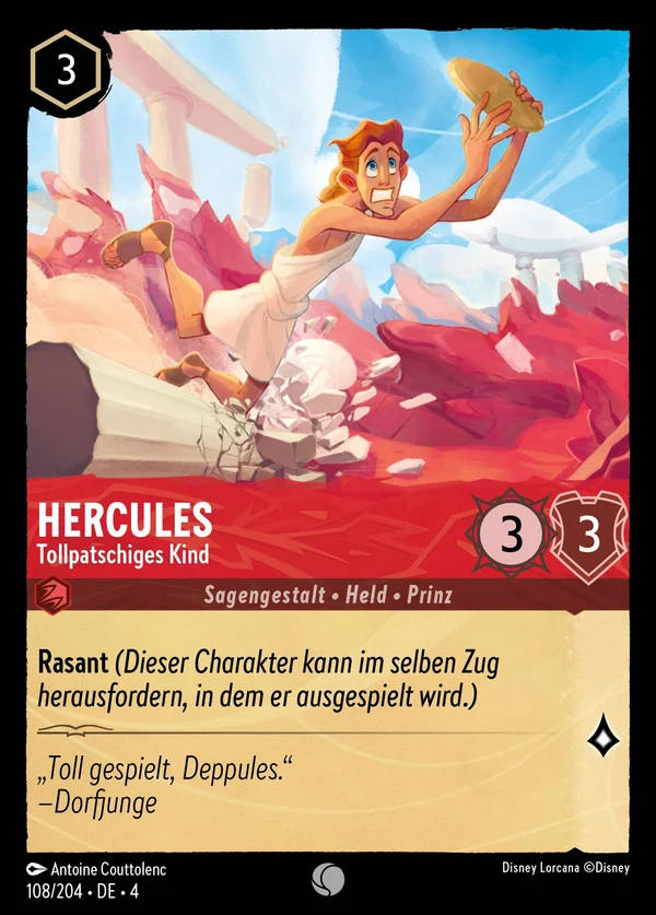 Hercules - Tollpatschiges Kind — Disney Lorcana Charakter card from Ursula's Return