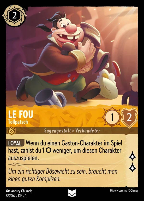 Le Fou - Tollpatsch — Disney Lorcana Charakter card from The First Chapter