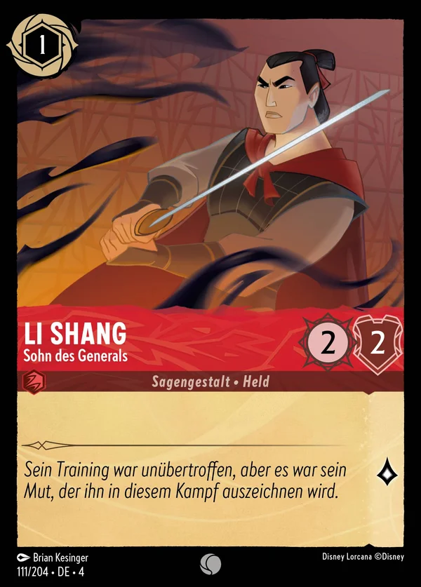 Li Shang - Sohn des Generals — Disney Lorcana Charakter card from Ursula's Return