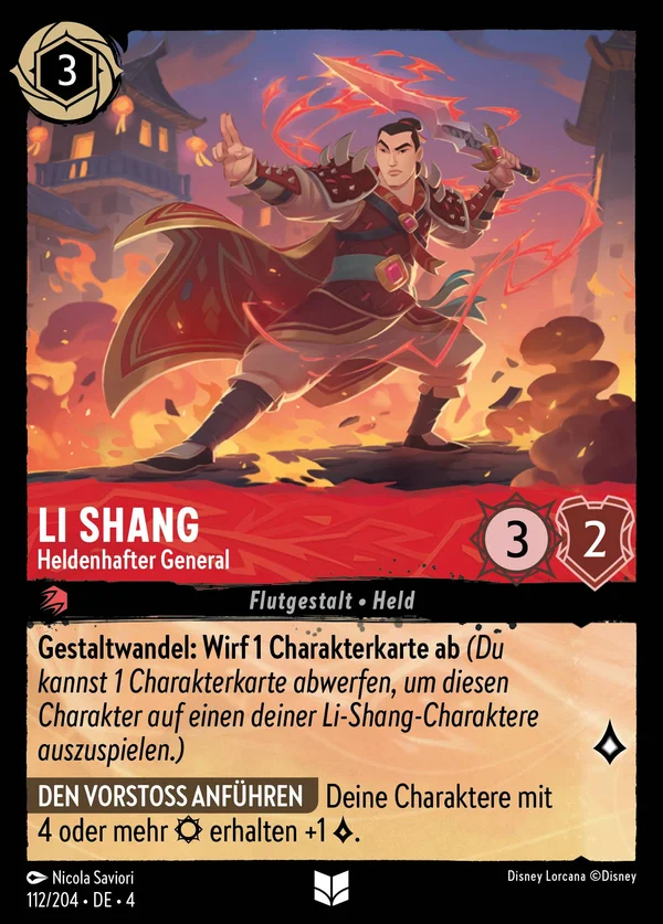Li Shang - Heldenhafter General — Disney Lorcana Charakter card from Ursula's Return