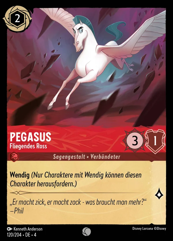 Pegasus - Fliegendes Ross — Disney Lorcana Charakter card from Ursula's Return