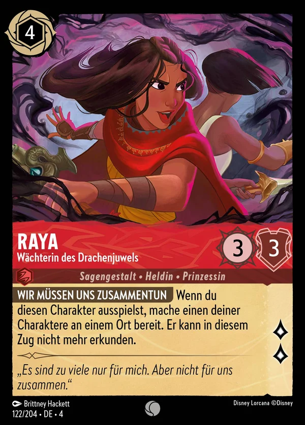 Raya - Wächterin des Drachenjuwels — Disney Lorcana Charakter card from Ursula's Return