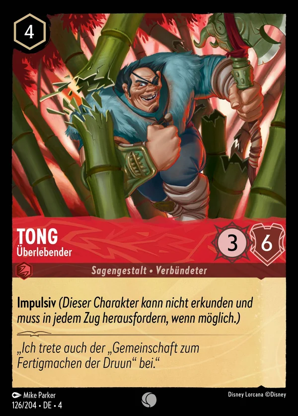 Tong - Überlebender — Disney Lorcana Charakter card from Ursula's Return