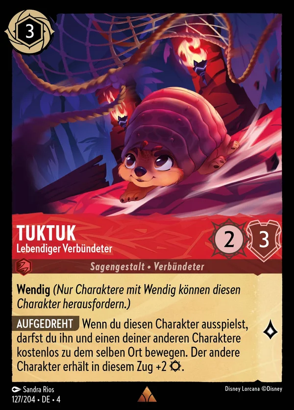 Tuktuk - Lebendiger Verbündeter — Disney Lorcana Charakter card from Ursula's Return