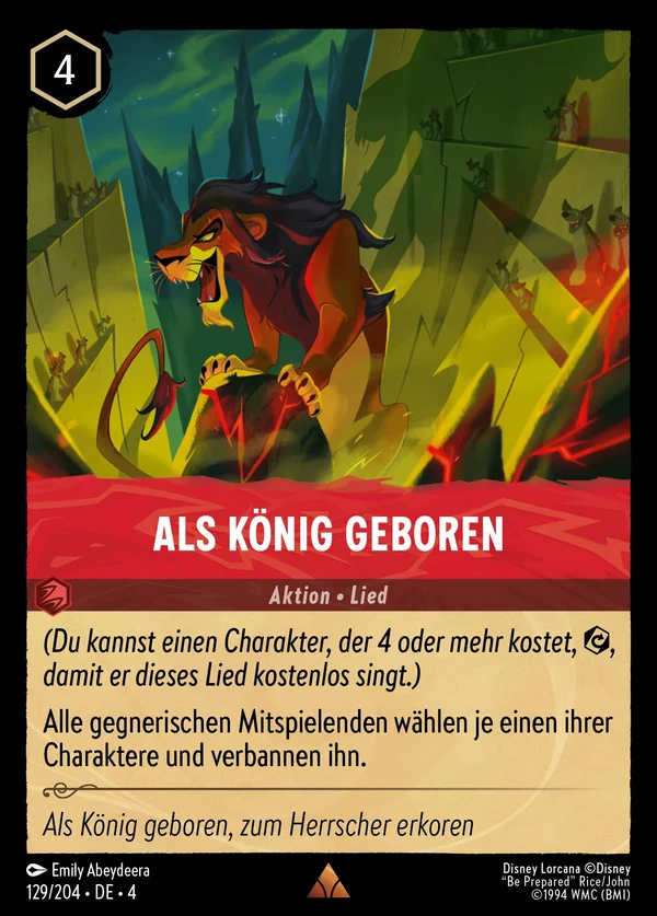 Als König geboren — Disney Lorcana Aktion card from Ursula's Return