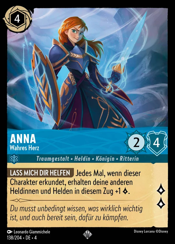 Anna - Wahres Herz — Disney Lorcana Charakter card from Ursula's Return