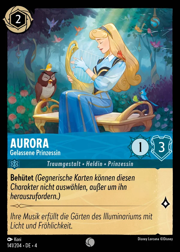 Aurora - Gelassene Prinzessin — Disney Lorcana Charakter card from Ursula's Return