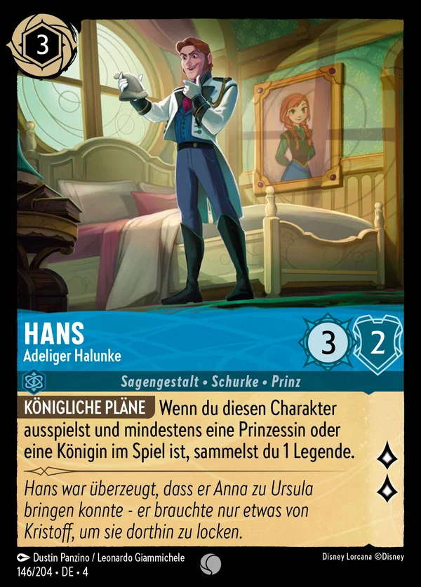 Hans - Adeliger Halunke — Disney Lorcana Charakter card from Ursula's Return
