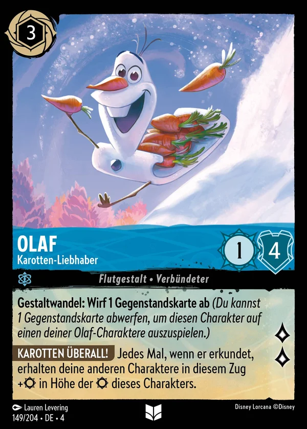 Olaf - Karotten-Liebhaber — Disney Lorcana Charakter card from Ursula's Return