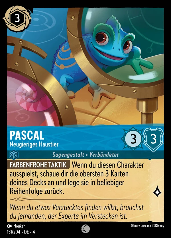 Pascal - Neugieriges Haustier — Disney Lorcana Charakter card from Ursula's Return