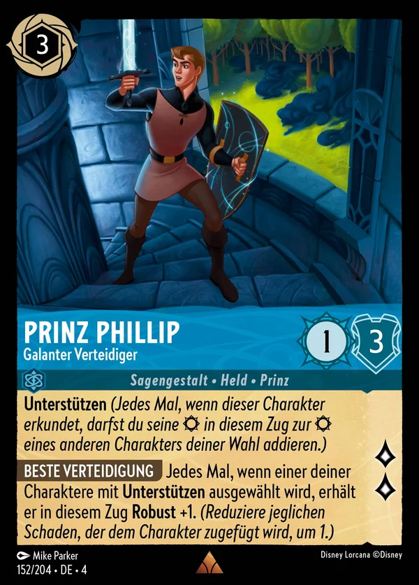Prinz Phillip - Galanter Verteidiger — Disney Lorcana Charakter card from Ursula's Return