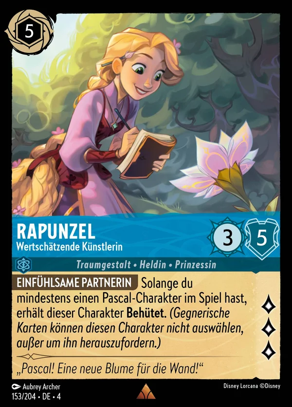 Rapunzel - Wertschätzende Künstlerin — Disney Lorcana Charakter card from Ursula's Return
