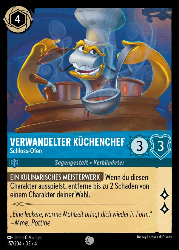 Verwandelter Küchenchef - Schloss-Ofen — Disney Lorcana Charakter card from Ursula's Return