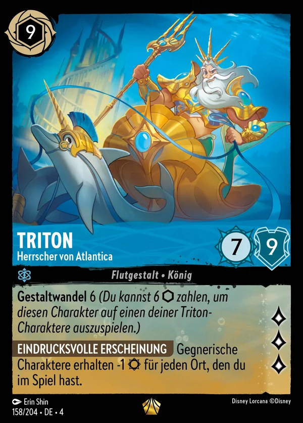 Triton - Herrscher von Atlantica — Disney Lorcana Charakter card from Ursula's Return