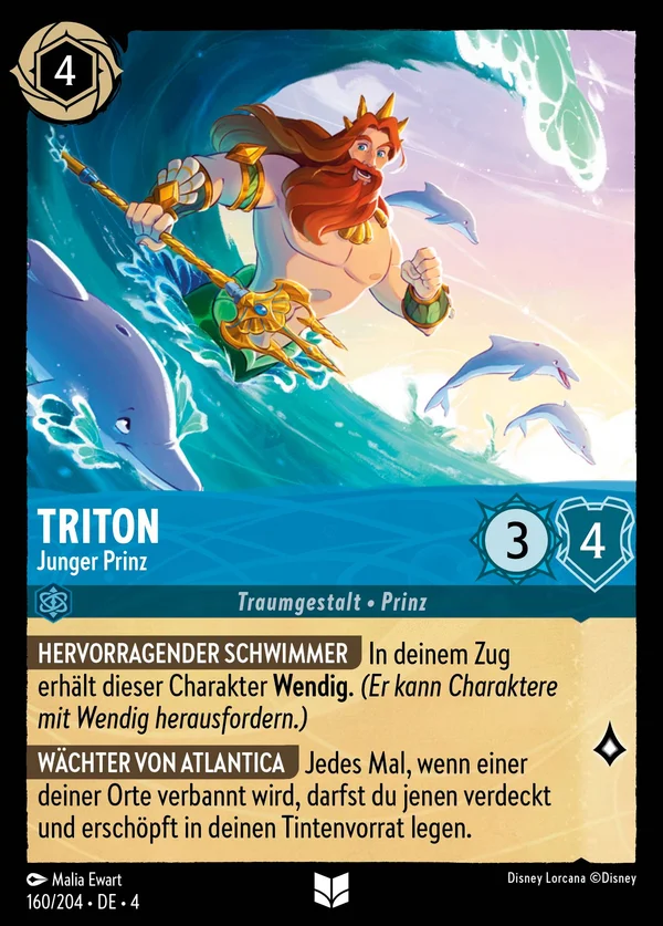 Triton - Junger Prinz — Disney Lorcana Charakter card from Ursula's Return