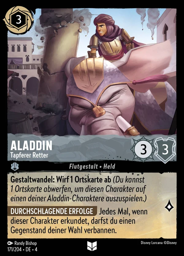 Aladdin - Tapferer Retter — Disney Lorcana Charakter card from Ursula's Return