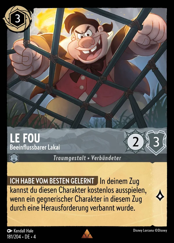 Le Fou - Beeinflussbarer Lakai — Disney Lorcana Charakter card from Ursula's Return