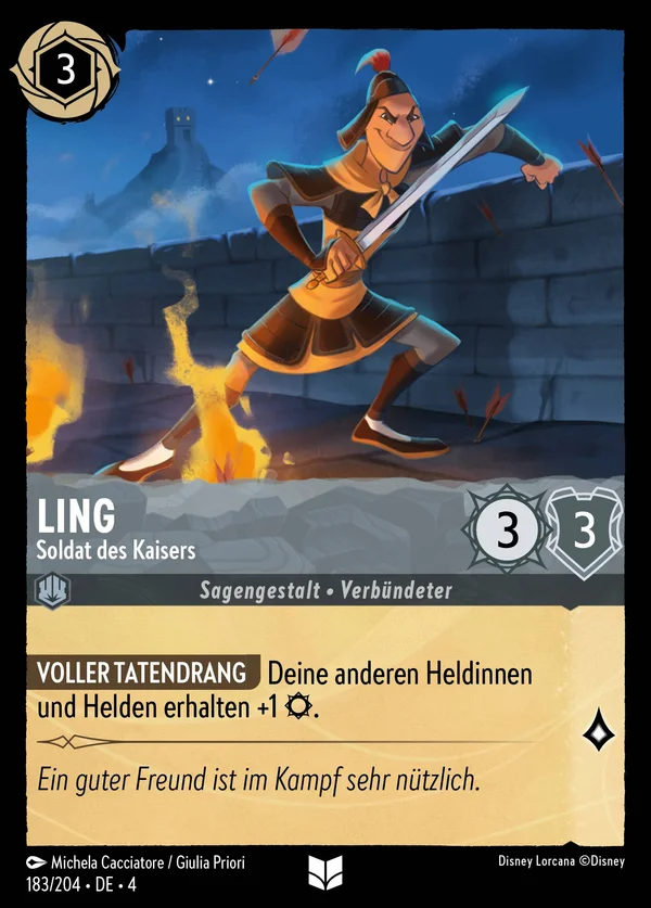 Ling - Soldat des Kaisers — Disney Lorcana Charakter card from Ursula's Return